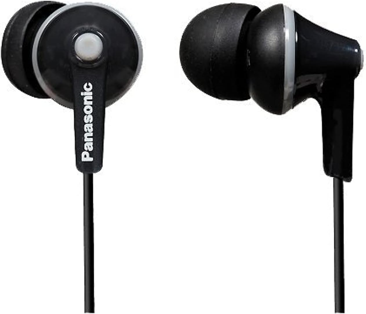 Panasonic RP-HJE125E-K Ergofit In-Ear Wired Earphones with Powerful Sound, Comfortable Non-Slip Fit, and 3 Sizes of Ear Buds - Black image number 2