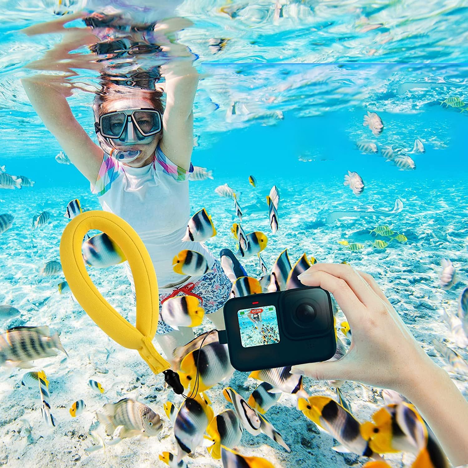 Aoozleny Buoyancy Camera Wrist Strap Swim Dive Float Anti-Sinking Waterproof Camera Float for Underwater Galaxy S20 Series/Nikon Z50 Z6 Z5 D6/Canon EOS R5 R6 M200/Panasonic LUMIX S1/Sony/Pentax image number 6