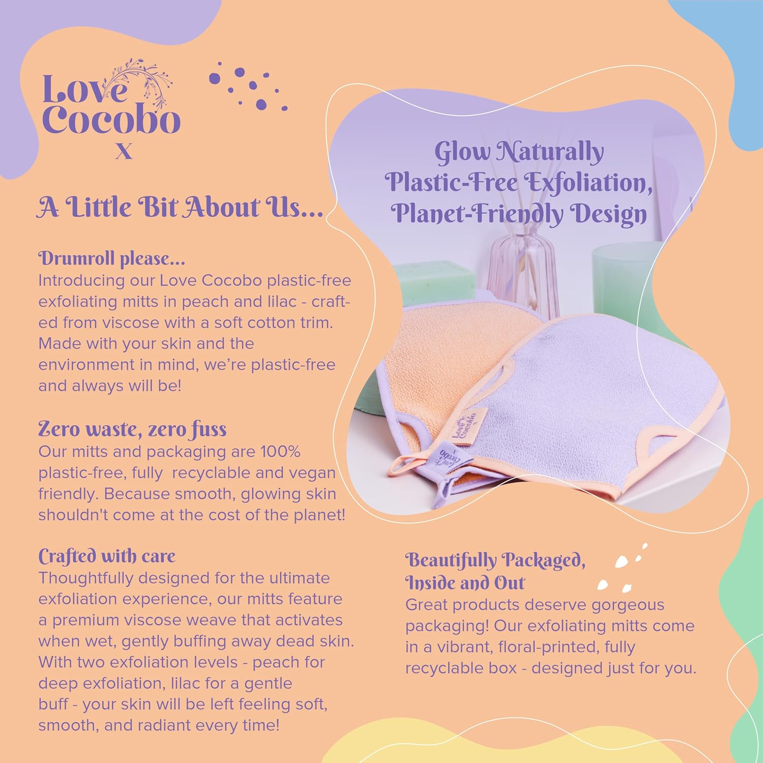 Exfoliating Glove | Body Scrub Mitt | Dead Skin Exfoliator | Kessa Gloves | Tan Remover | Targets Keratosis Pilaris Ingrown Hair | Hammam Moroccan Shower Mitts | Eco Biodegradable | 2Pcs image number 1