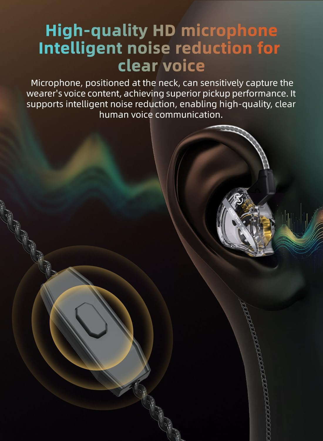 CCZ DC01 PRO Hifi In-Ear Monitor Headphones, Powerful Bass Diaphragm, Wired Gaming Earbuds with Real 0 Latency Cable, HD Microphone for Music Calling and Gaming (Green, without Microphone) image number 6