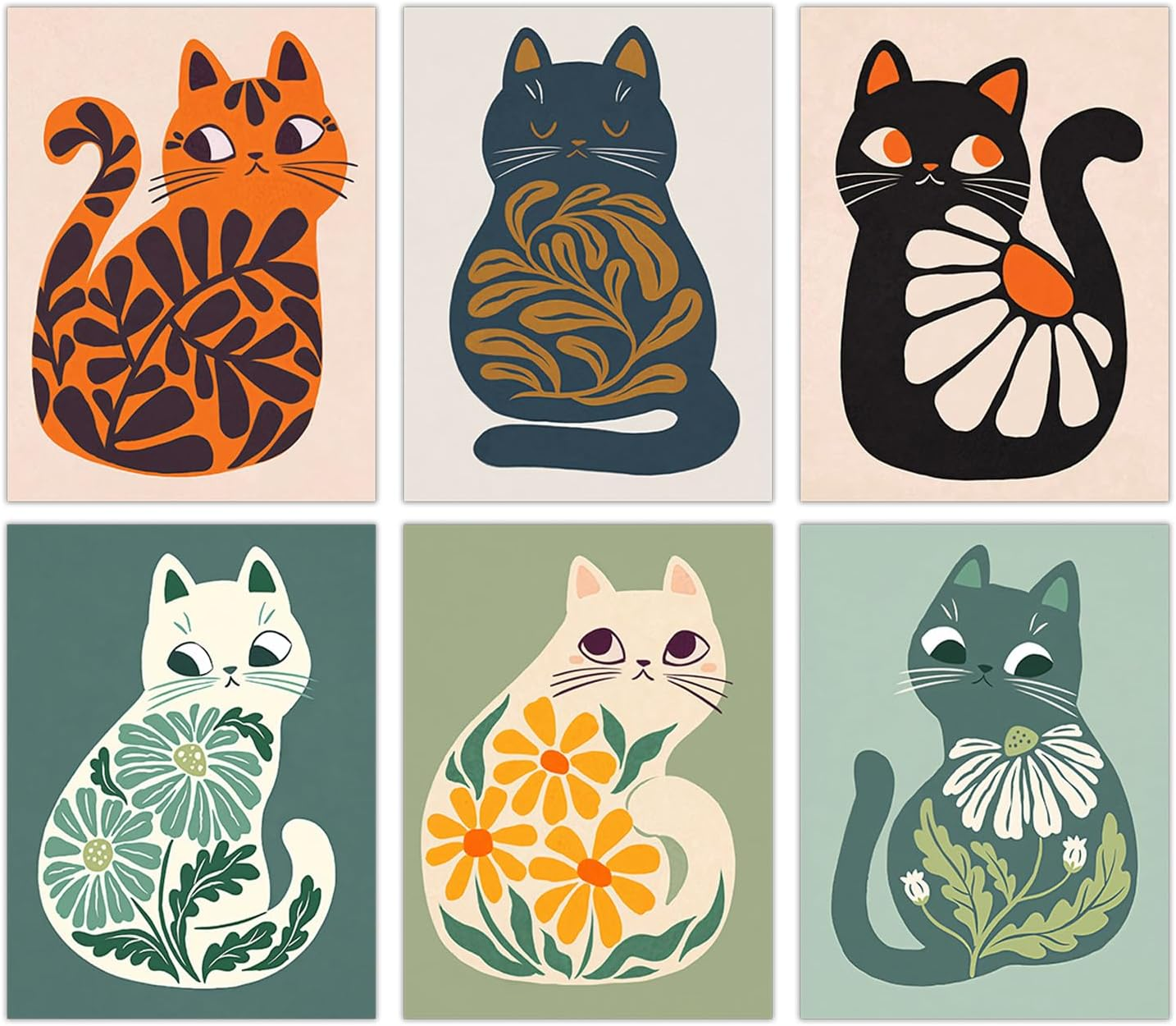 FEOFTIE Vintage Travel Posters Italy Amalfi Coast Wall Art Retro Posters Set of 6 Italian City Wall Art Landscape Poster Beach Painting Venice Rome Wall Art for Bathroom 8X10 Inch Unframed