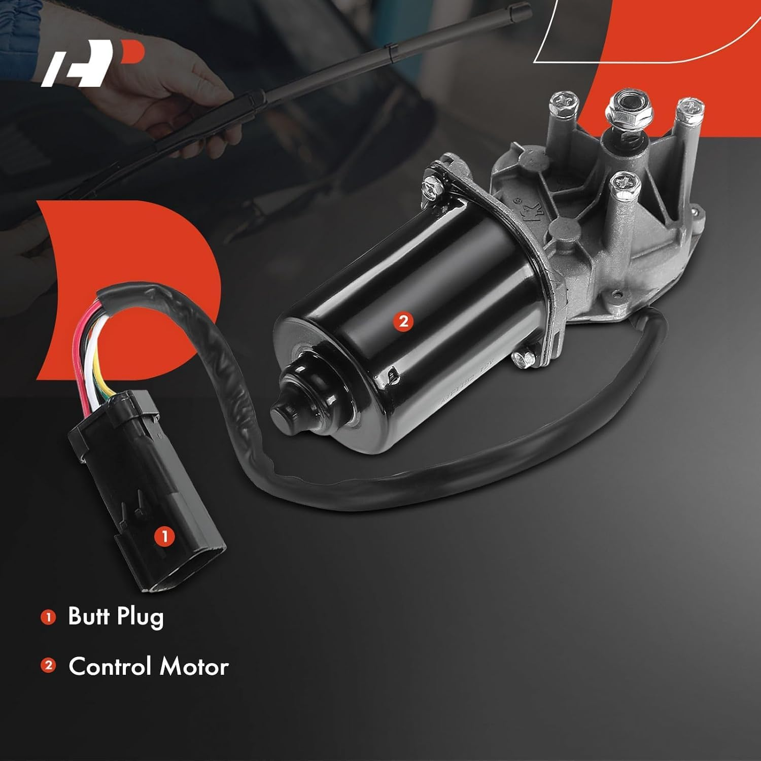 A-Premium Front Windshield Wiper Motor Compatible with Jeep TJ Series TJ 1997-2002, Wrangler 1997-2002, 2.5L 4.0L, Sport Utility, 5-Pin image number 1