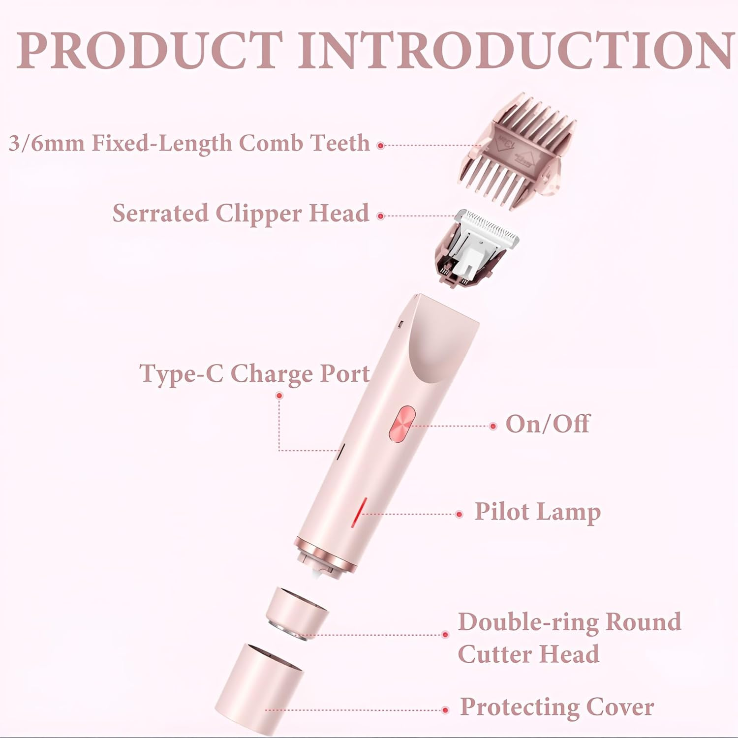 Quokkachic Shaver for Women 2 in 1 Electric Lady Shaver,Rechargeable Double Headed Hair Remover,Ipx7 Waterproof Wet & Dry Electric Razors,For Bikini Underarms Legs Arms Body Face (Pink)