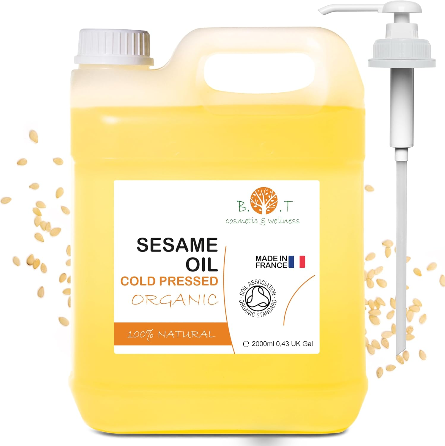 100% Pure and Natural Organic Sesame Oil, Ayurvedic Excellence, Certified Organic, Skin and Hair Care, Ayurveda Massage Oil - 5000 Ml image number 2