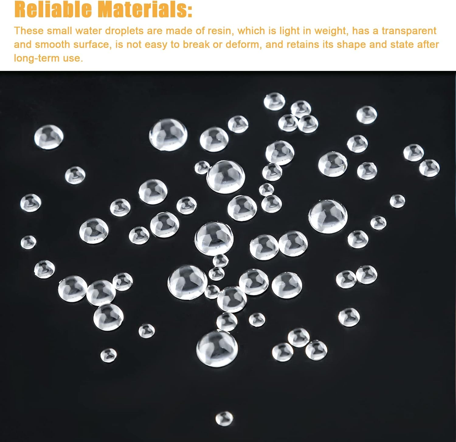 SAVITA 1050Pcs Clear Water Droplets, Simulation Dew Drop Beads Clear Half round Beads Scrapbooking Resin Embellishments for DIY Crafts Card Making Decor Accessories image number 3