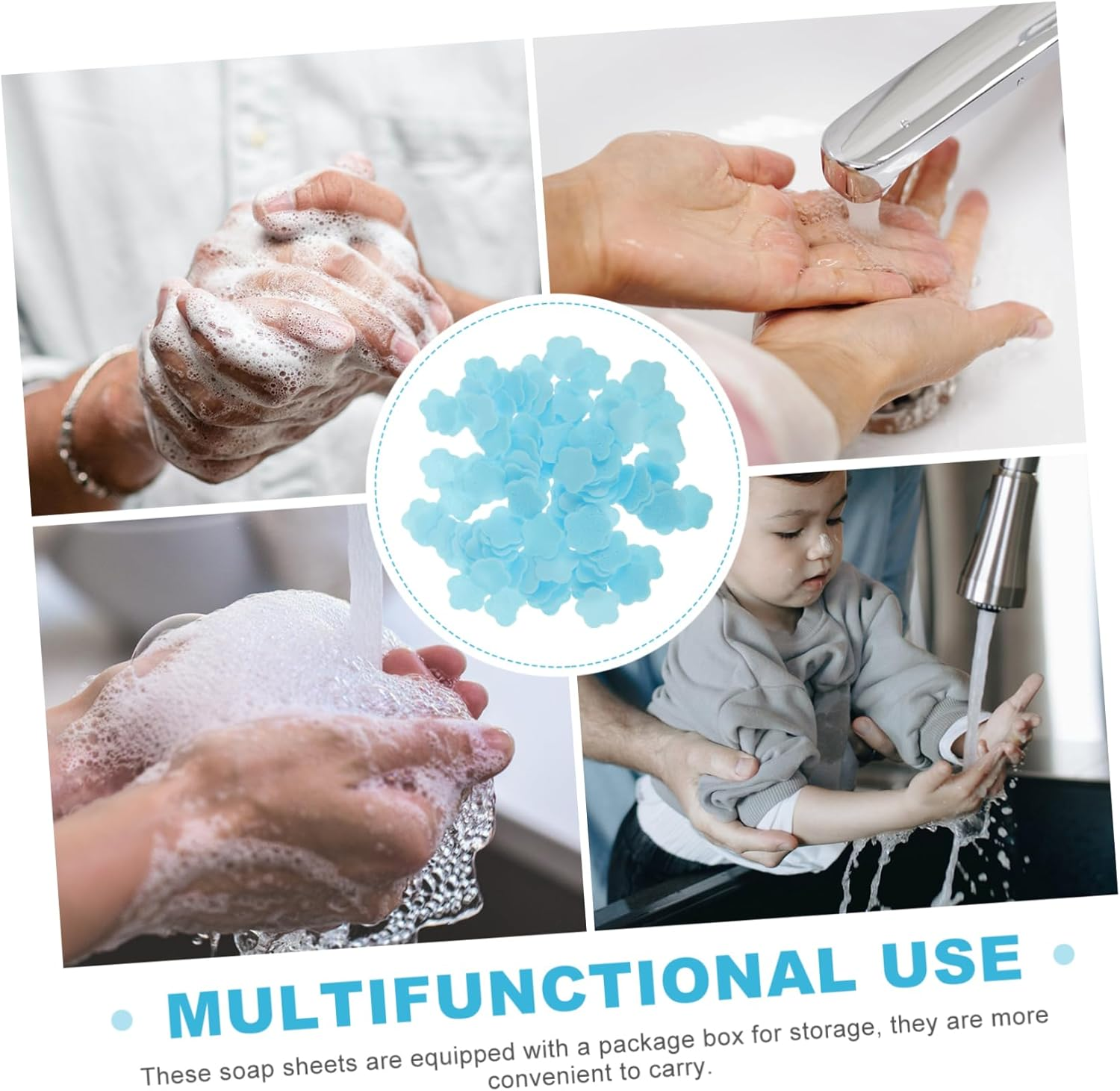 LIGHTAOTAO 1 Box Portable Bulk Soap Sheets Travel Hand Washing Soap Slices for Students and Blue Milk Scented Small Box image number 4