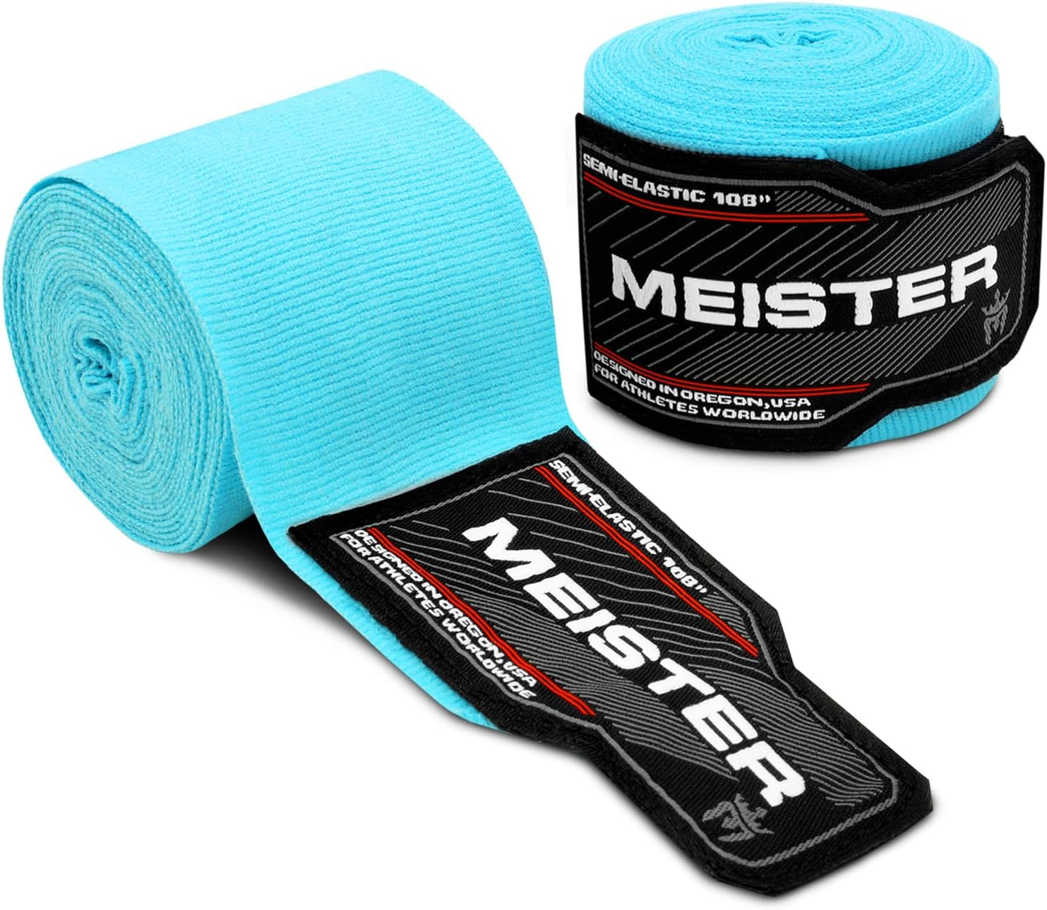 Meister Junior 108" Semi-Elastic Hand Wraps for MMA & Boxing (Pair) - Black image number 6