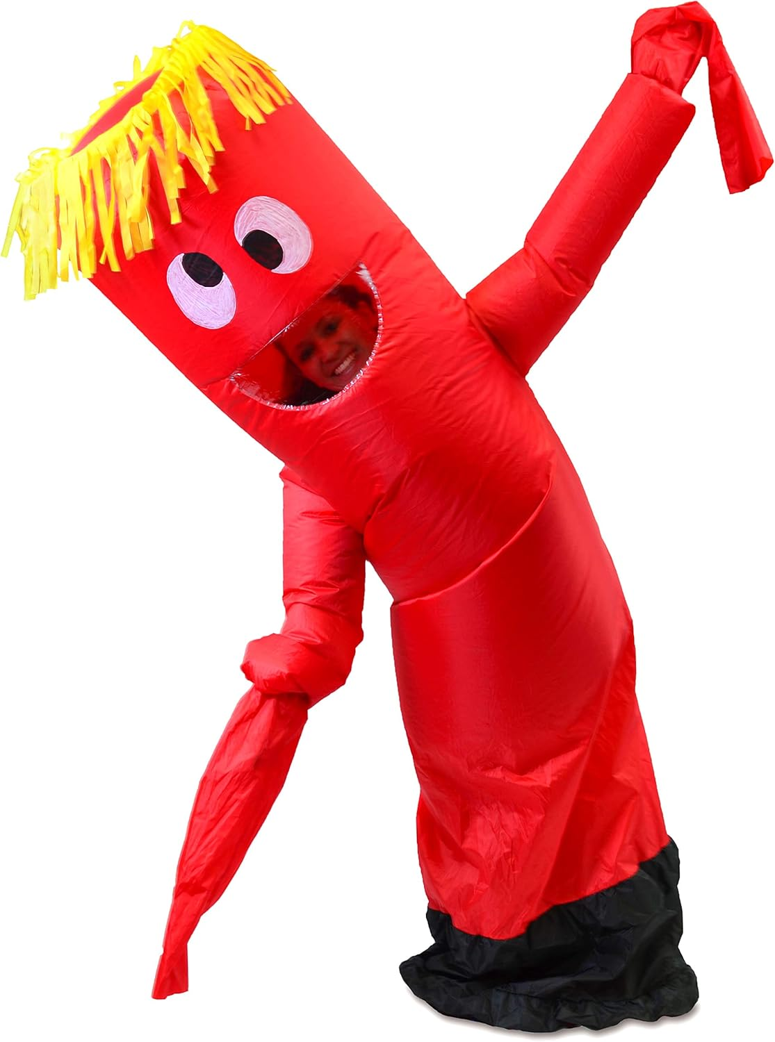 Spooktacular Creations Inflatable Costume Tube Dancer Wacky Waiving Arm Flailing Halloween Costume Adult Size - Red image number 4