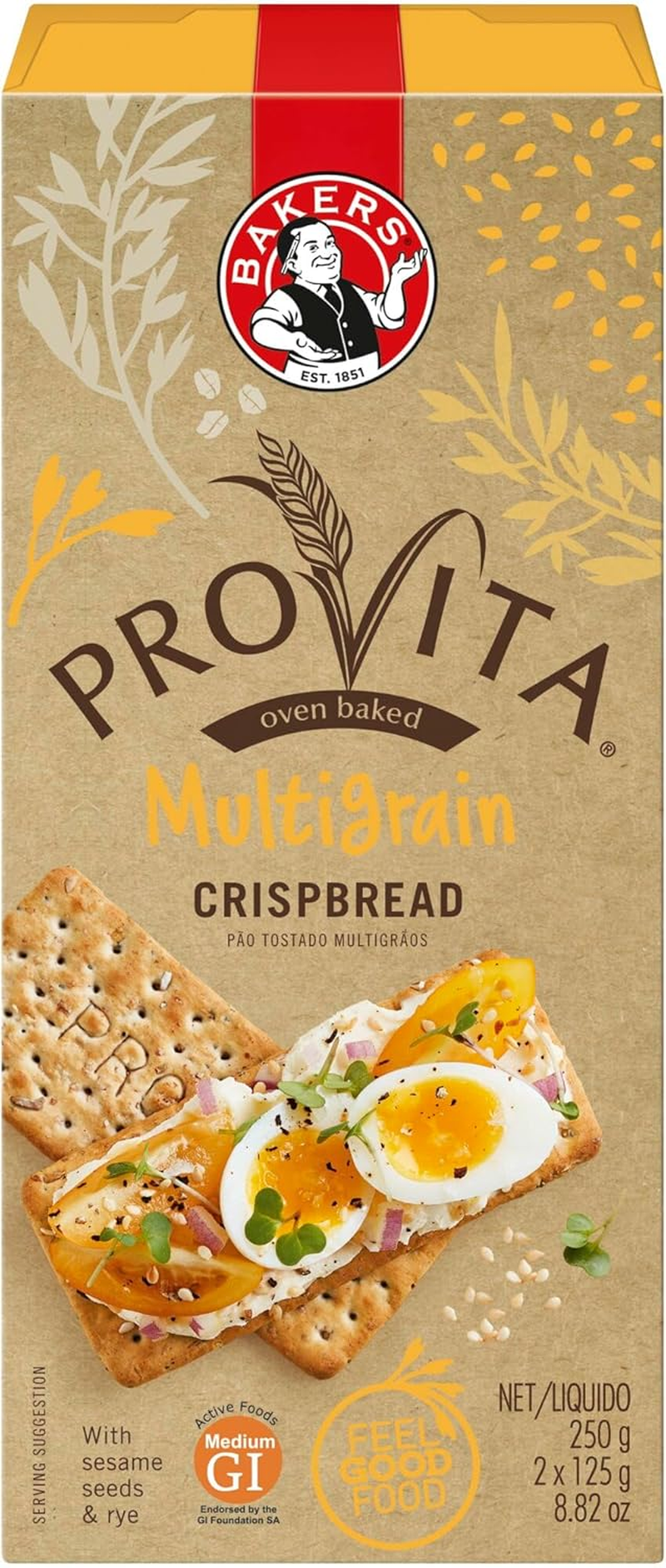 Bakers Provita Multigrain Crispbread 250 G image number 1