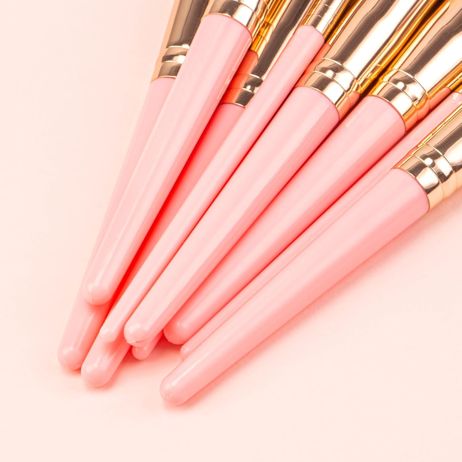 Makeup Brush Set 10-Piece Premium Synthetic, Soft Face & Eye Makeup Brushes for Foundation Concealer Eyeshadow Blush, Pink image number 4