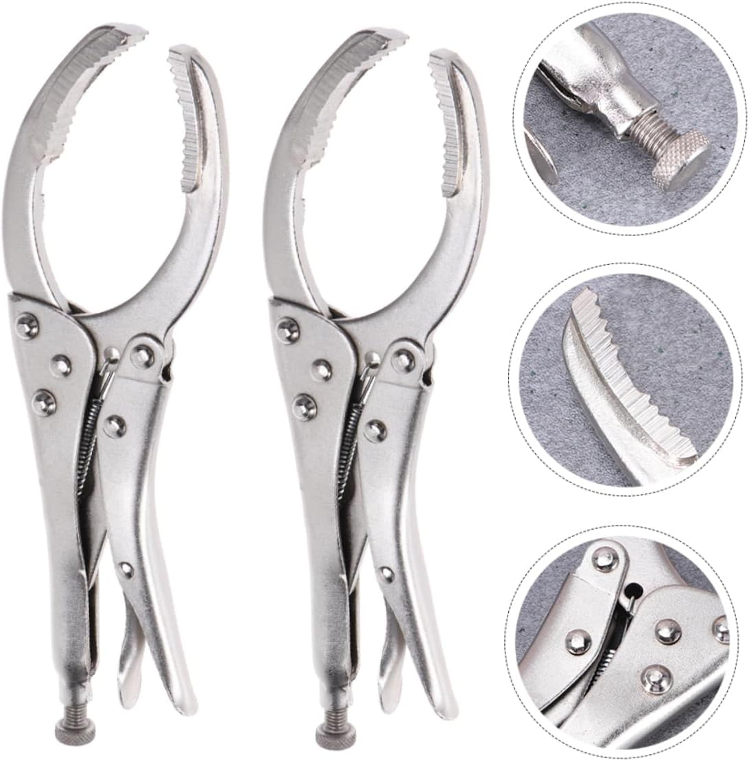 Angoily 2Pcs Locking Grip Oil Filter Wrench Tool for Easy Removal and Vise Holding Construction Ergonomic Design for Mechanics and Use image number 2