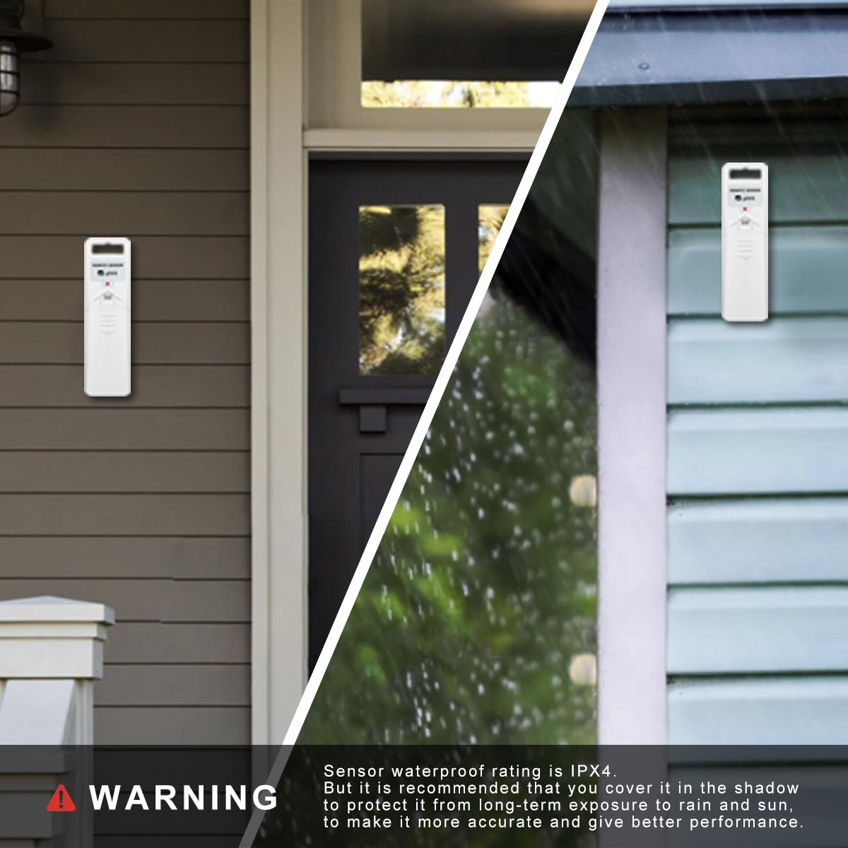 Indoor Outdoor Thermometer Hygrometer Wireless Weather Station, Temperature Humidity Monitor Battery Powered inside outside Thermometers with 330Ft Range Remote Sensor and Backlight Display - White image number 3