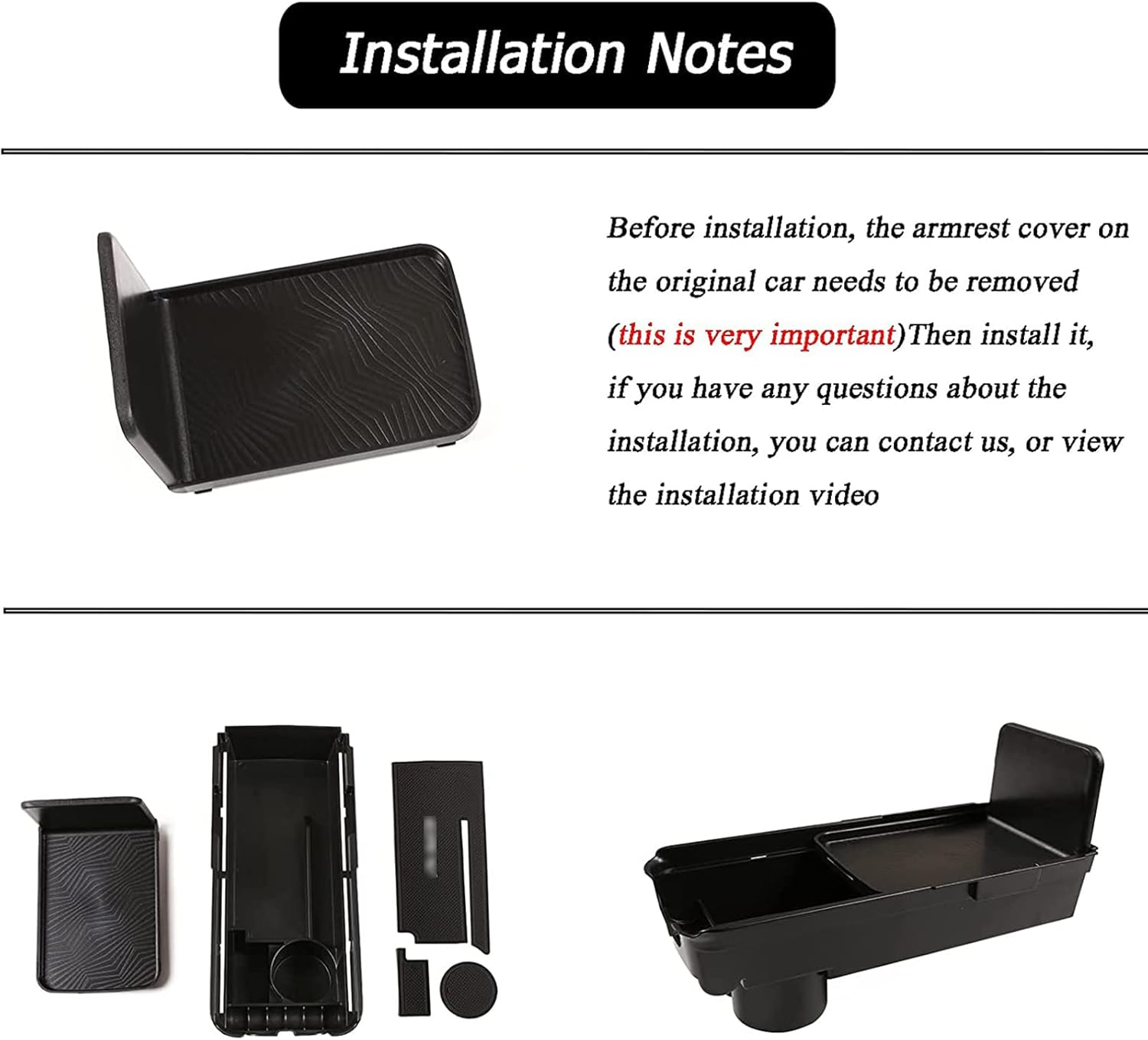 PIUGILH Customized for Honda CR-V 2017-2021 Accessories Car Center Console Armrest Box Glove Secondary Storage Box Console Organizer Insert Tray with Coin and Glass Holder image number 1