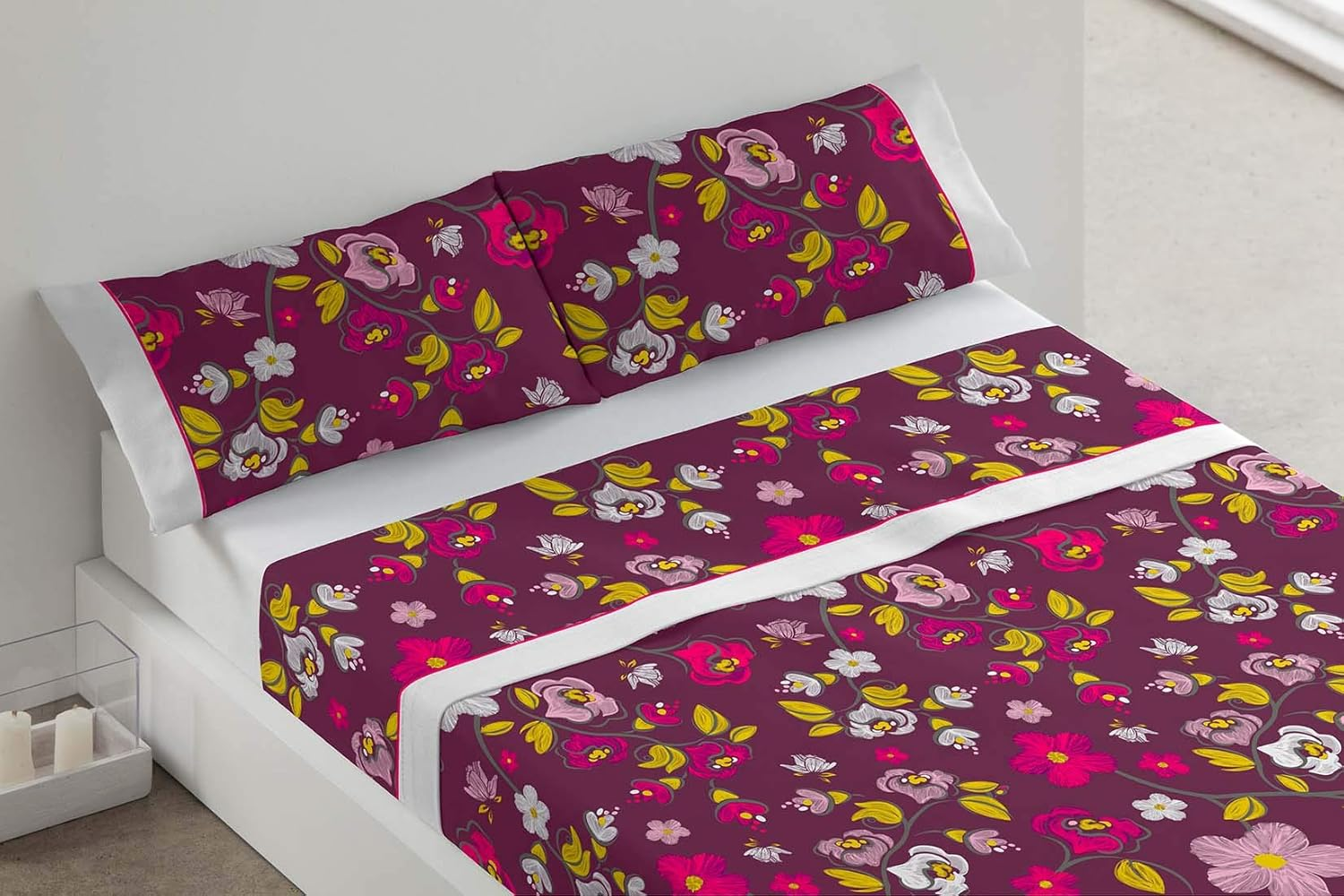 BURRITO BLANCO TR4679 12 0901B Bed Linen Set, Cotton, Red, 38 X 30 X 4 Cm