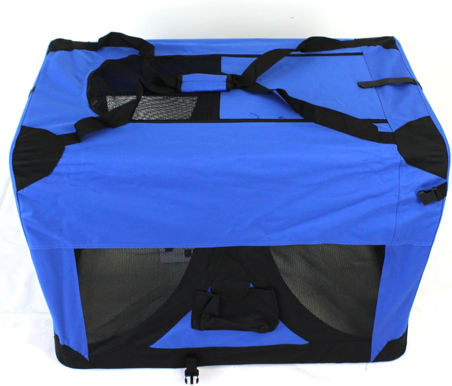Pet Travel Carrier Soft Crate Portable Puppy Dog Cat Kitten Cage Kennel Home House Blue (Medium 60X40Cm) image number 2