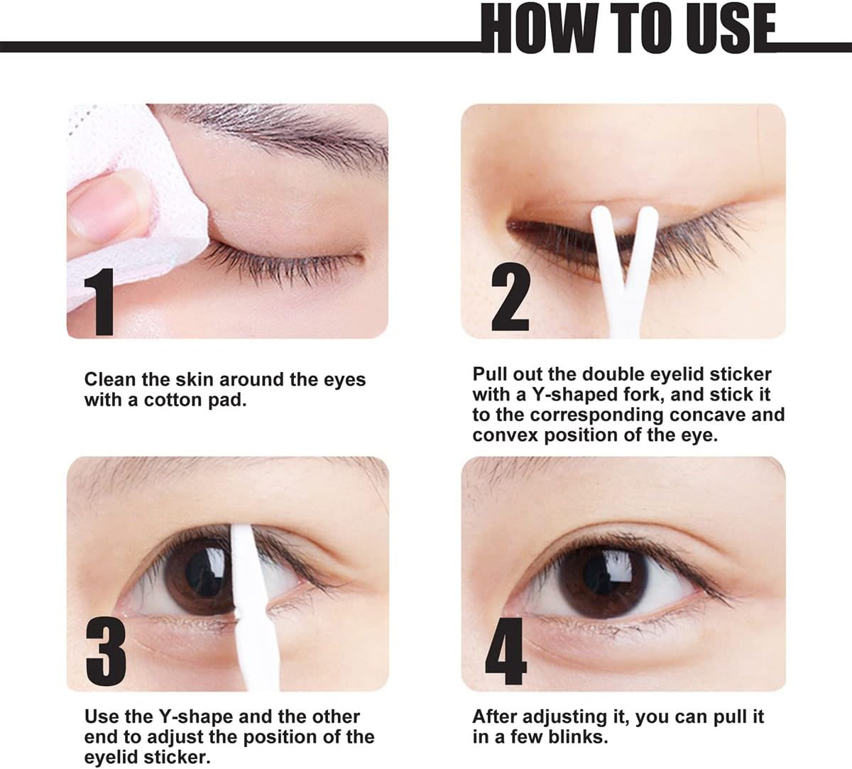 Double Eyelid Tape, Instant Eyelid Lift, Ultra Invisible Double Eyelid Sided Sticky, Eyelid Correcting Strips for Heavy Hooded Droopy Lids, with Eye Cream Tweezers Spray