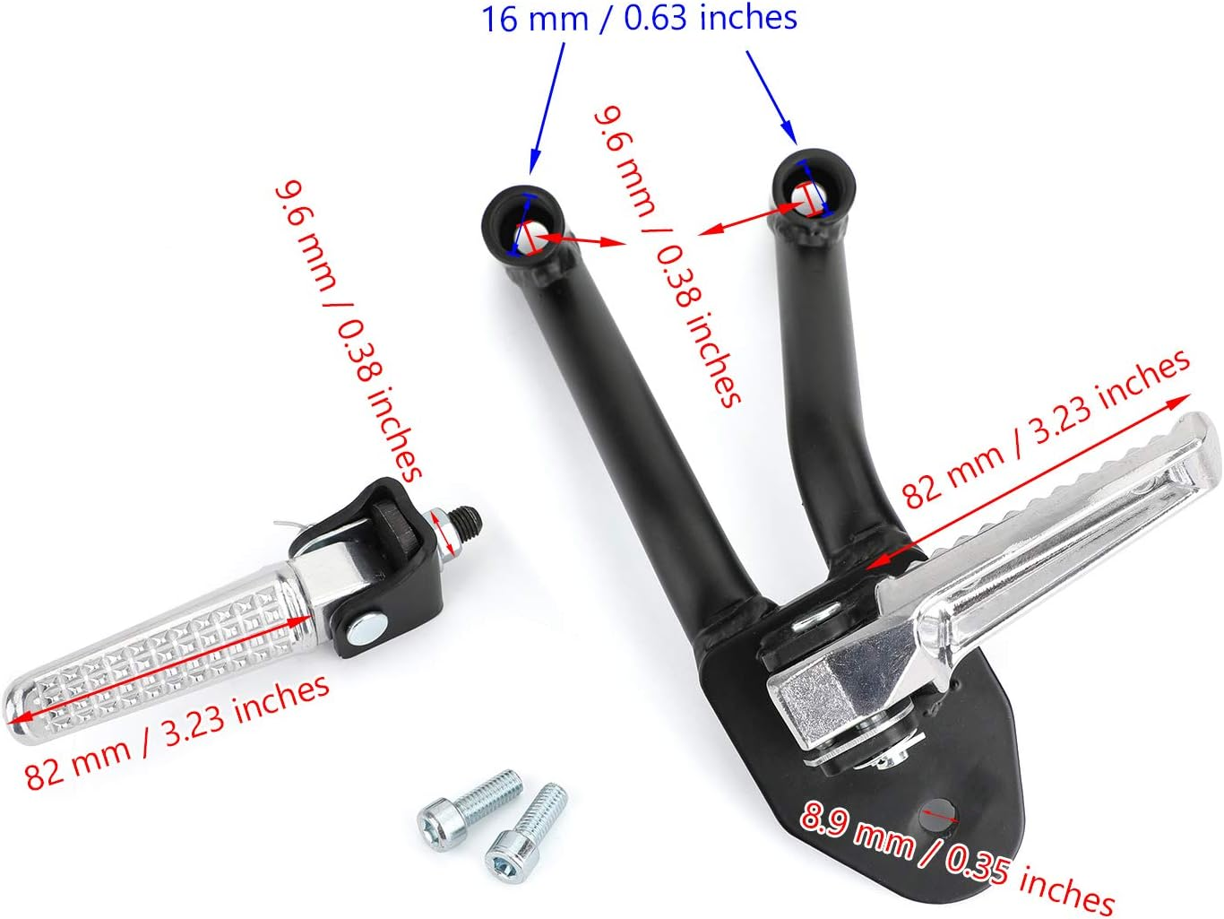 Topteng Rear Foot Pegs Footrests Passenger for Honda CMX300 Rebel 300 2017-2022, CMX500 Rebel 500 2017-2022 image number 3