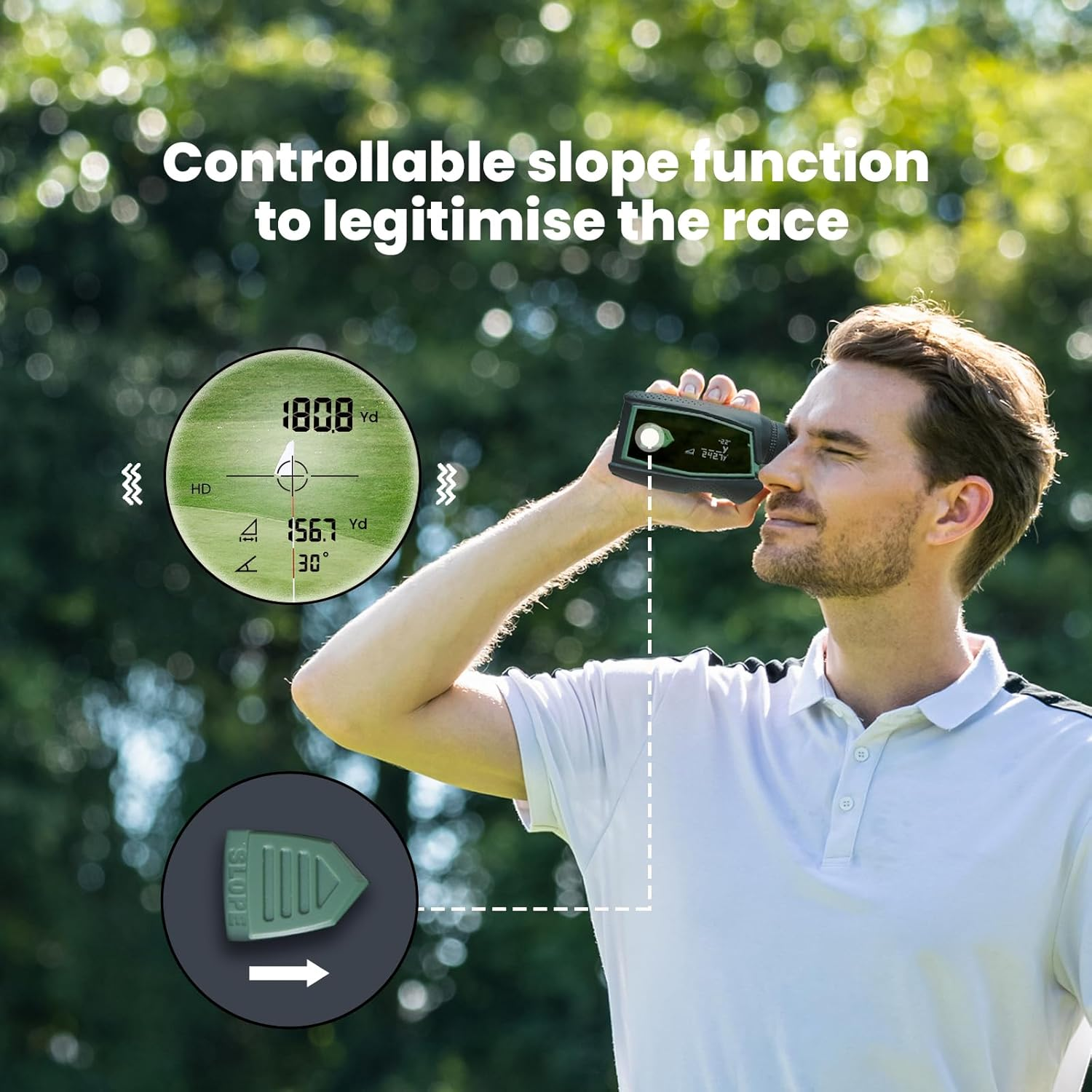 Mileseey Laser Rangerfinder for Golf 1500Yd, &plusmn;0.5Yd Accuracy, Distance, Angle Compensation, Speed, Angle Compensation Rangefinder for Golf, with Rechargeable Cable