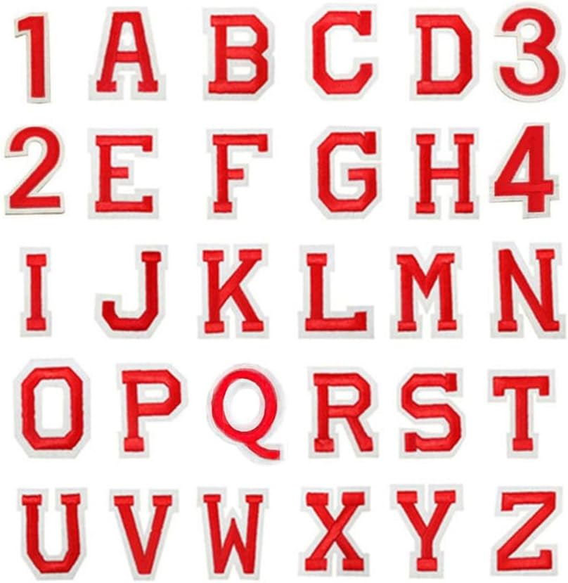 Embroidered Patches, Wanfoou 72Pcs Letter Patches,Iron on Letters and Numbers Patches,Numbers 0-9 Applique for Clothes,Embroidered Patch A-Z,Sew on Patches Applique for Clothes Shoes Hats Bag