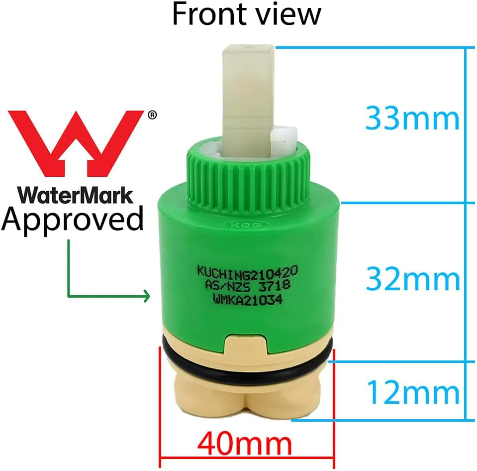 Kuching KCG Mixer Tap Cartridge, 40Mm Ceramic Cartridge, Raise Bottom, Repair Leaking Taps for Kitchen Sink/Bath Shower/Basin Tap/Faucet Valve image number 1