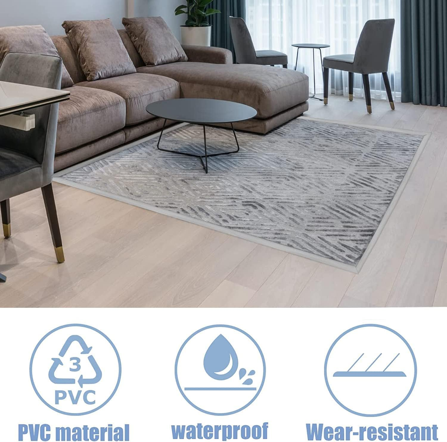 10Ft Floor Transition Strip, Self Adhesive Carpet Edging Trim Strip, Threshold Strips for Threshold Height Less than 5 Mm (Grey) image number 6