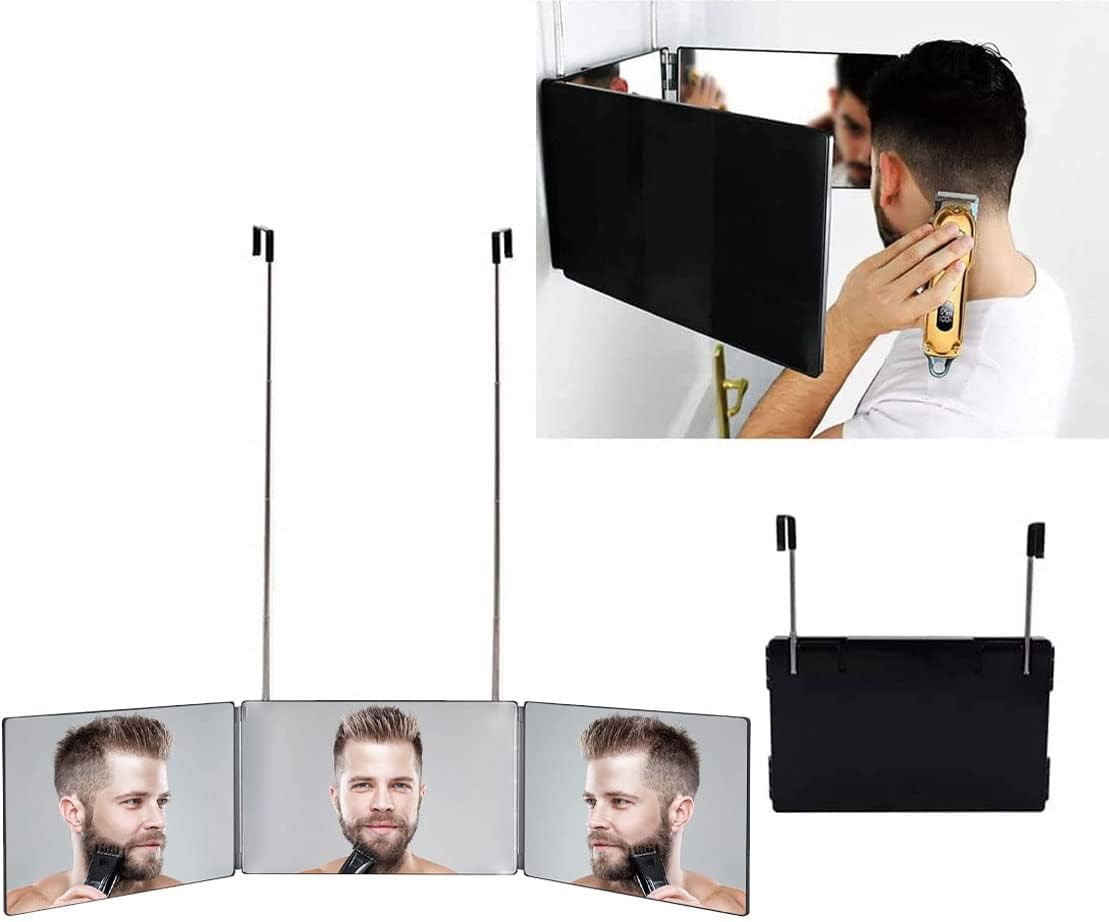 3 Way Mirror | Trifold Mirror for Self Hair Cutting and Styling | DIY Haircut Tool to Cut, Trim, or Shave Your Head and Neckline at Home | Adjustable, Portable, Hands-Free | Haircut Artifact image number 3