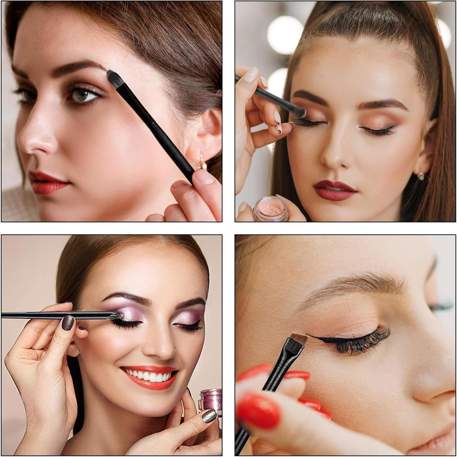 6PCS Eye Makeup Brush Set with Storage Bag, Angled & Blending Brushes for Precise Eyeshadow Application, Smudging & Defining - Black, Essential Beauty Tools for Flawless Makeup Looks image number 6