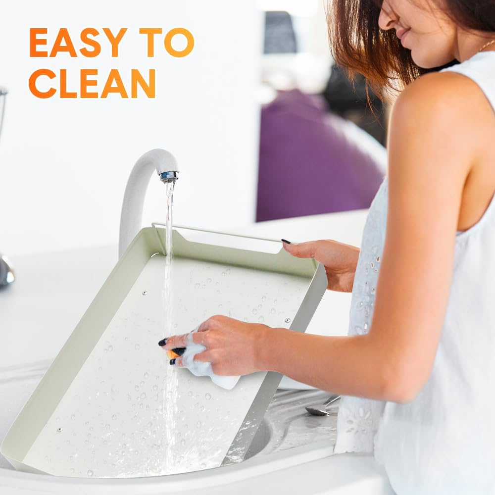 ALSTON 2PCS Sliding Storage Shelf Organizer Cabinet Basket Pull Out Metal Drawer Adhensive Nano Film No Drill for Kitchen Pantry Bathroom Max Load 27KG, Pack of 2