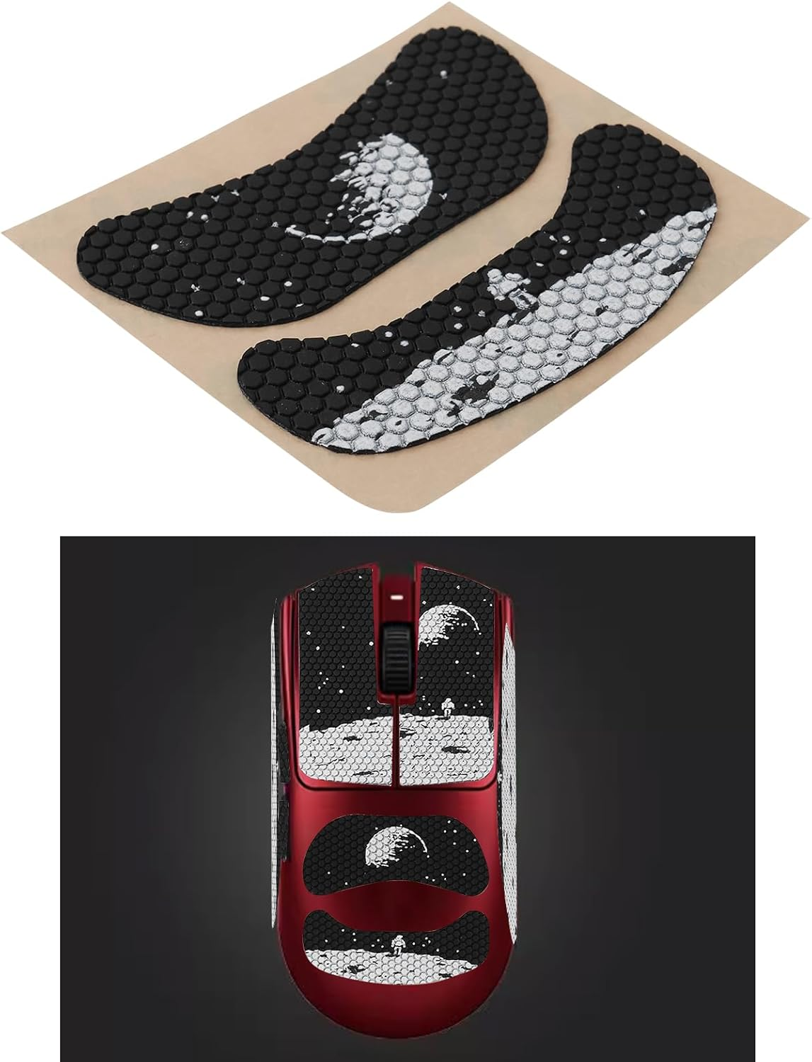 Emsea 1 Set Anti-Slip Mouse Grip Tape Stickers Compatible with Razer Compatible with Viper V3 Pro for Enhanced Gaming Precision Pre-Cut and Sweat-Resistant Skin, Earth Pattern image number 1