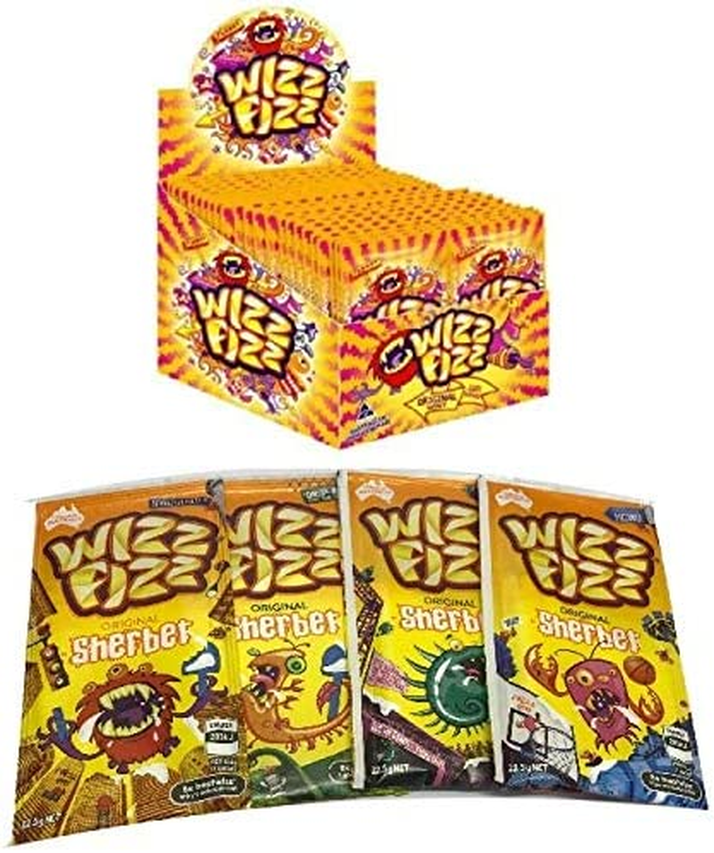 Wizz Fizz 50 Original Sherbet Sachets with Mini Spoon - 12.5G per Sachet Party Favor Candy for Kids - Candy Buffet Sweets - Made in Australia image number 3