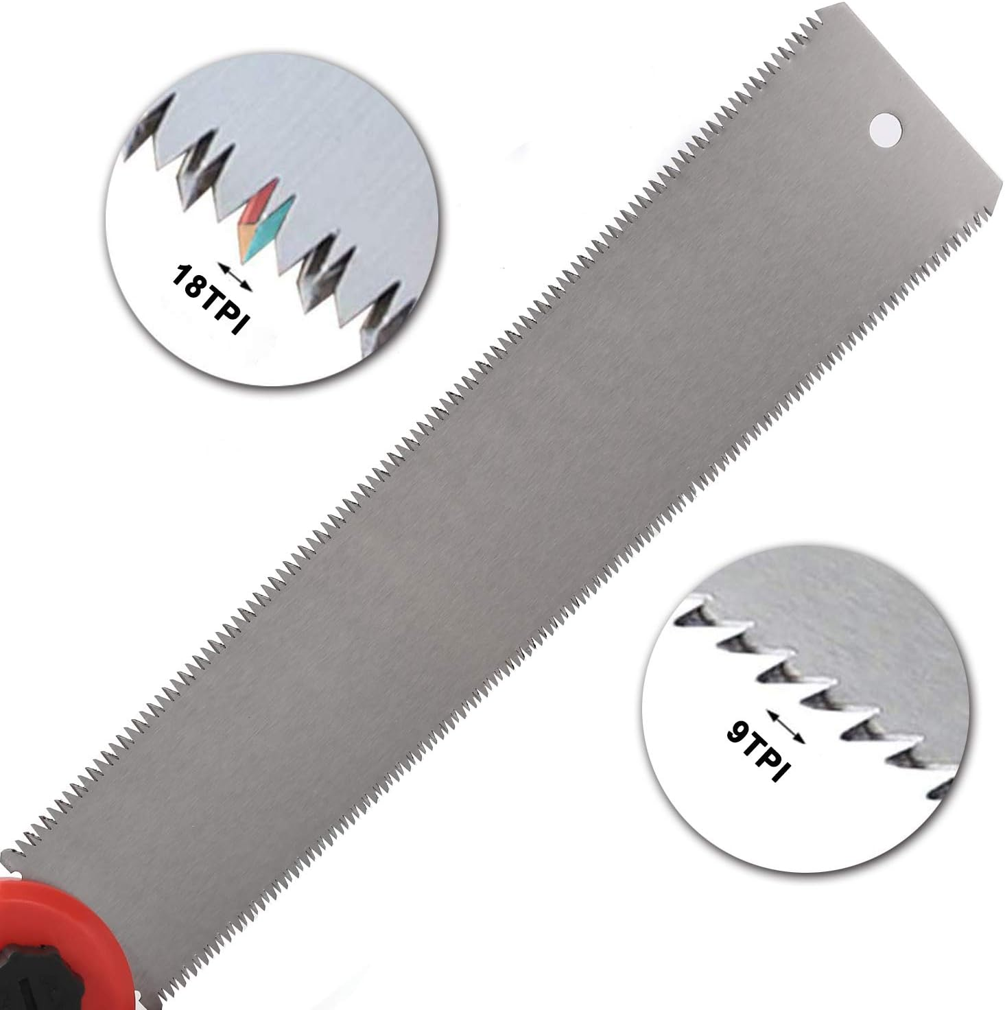 DUEBEL Japanese Fine Cut Saw, Hand Saw Ryoba Double Edge Pull Saw Interchangeable Flush Cut Saw Flexible Blade Handsaw for Woodworking (Japanese Ryoba Saw 31.8Cm) image number 2