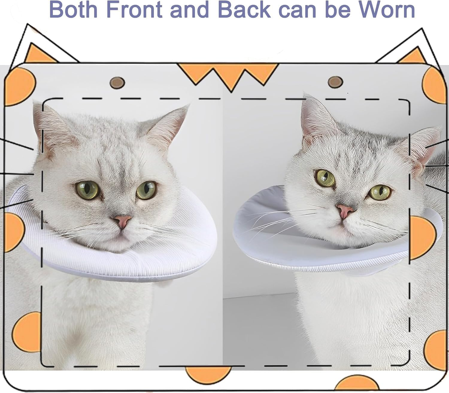 Cat Recovery Collar Soft,Cat Cone Collar Alternative,Neck Cone for Cat After, Collar for Cat Kitten Puppies (Blue, M) image number 4