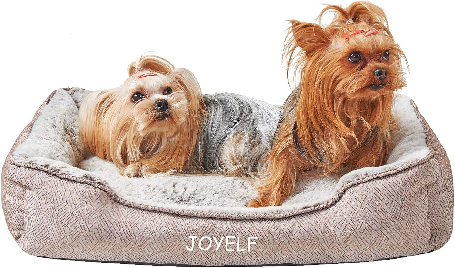 JOYELF Dog Bed Washable Calming Pet Bed, anti Anxiety Cat Bed & Sofa, Cute Plush Pet Bed for Small Dog and Cat - Small Rectangle image number 4