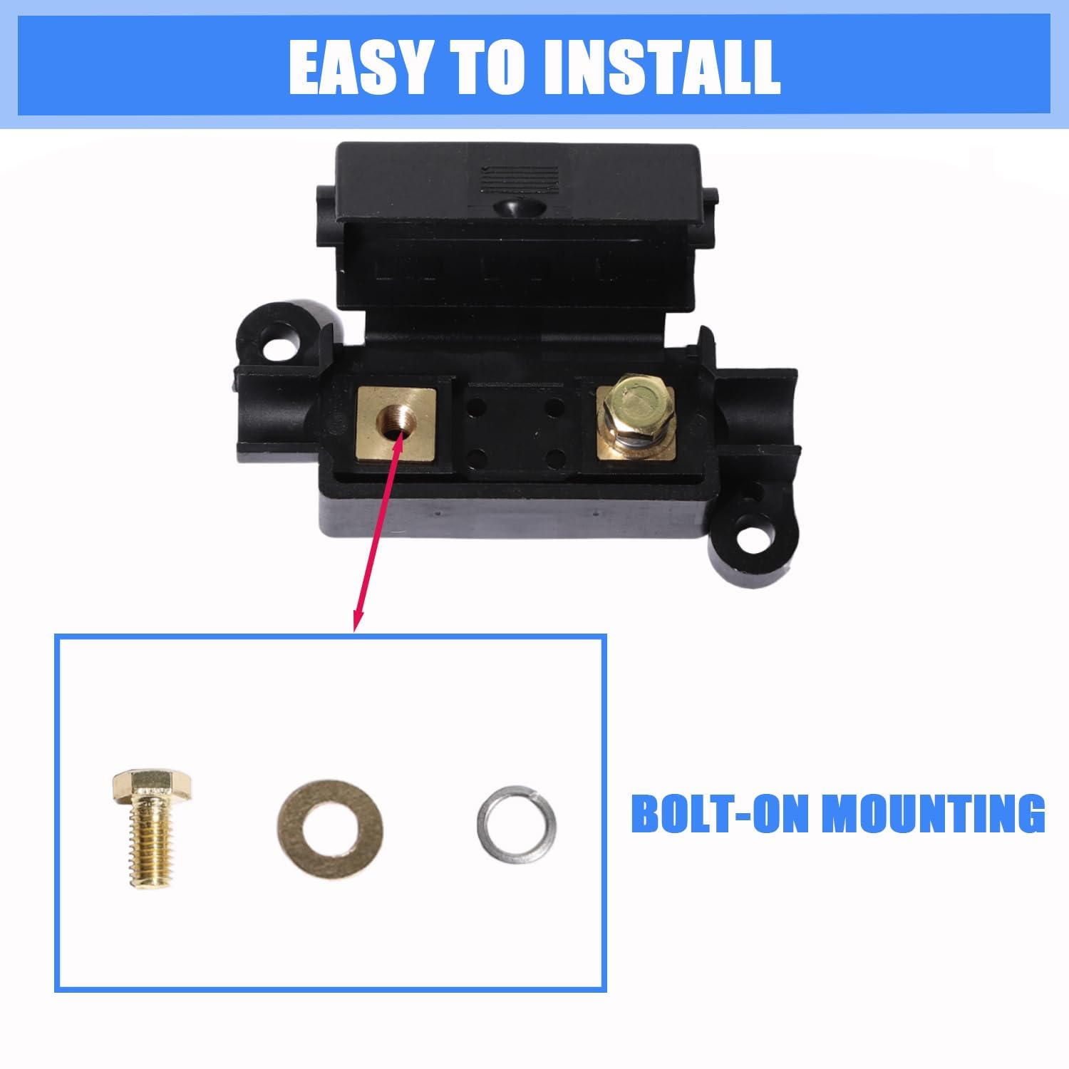 MIDI Fuse Dual Battery Kit 50 Amp Fuses ANS Holders High Current Protection Universal Car Truck Marine Electrical System image number 6