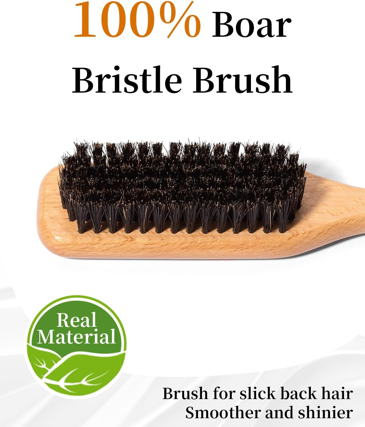 100% Boar Bristle Hair Brush & Hair Wax Stick Set, Soft Bristle Hair Brush for Fine to Medium Hair of Women & Men, Slick Back Hair Brush for Balance Hair Oil, Wax Sticks for Hair Smooth Frizz image number 4