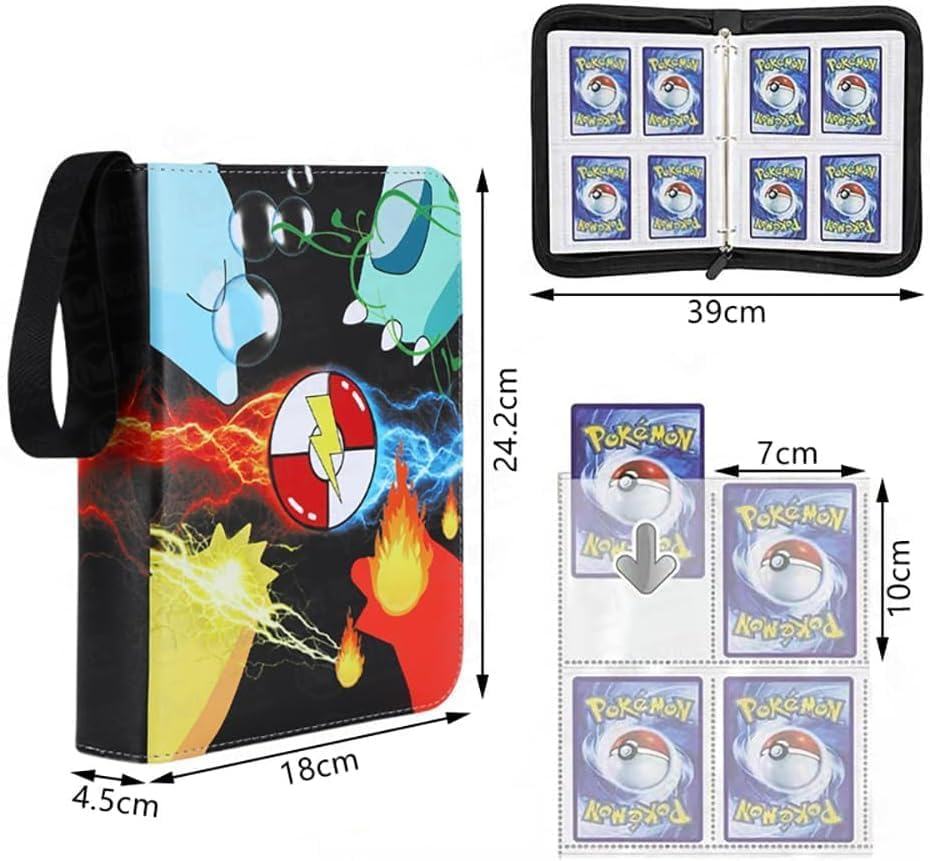 Card Binder, Trading Card Binder with 50 Detachable Sleeves for 400 Cards,4 Pocket Card Holders for Baseball/Game/Business/Photos Cards image number 1