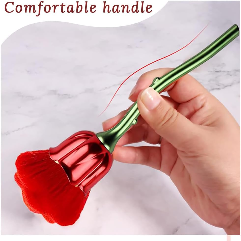 4-Pack Rose Flower Nail Art Powder Dusting Brush, Large Nail Trimming Cleaning and Makeup Blush Tool for Loose Powder, Makeup, Loose Powder Brush and Nail Dusting Brush image number 4
