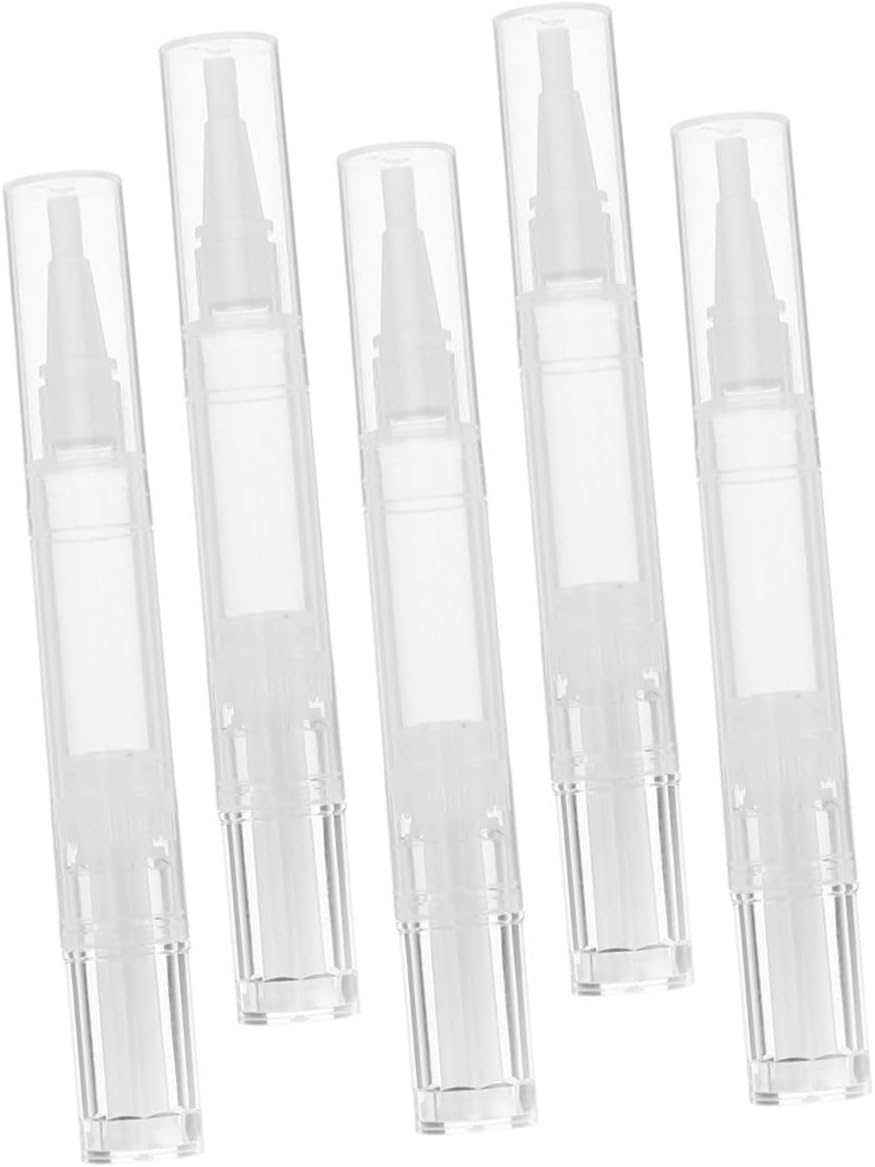 TIDTALEO 5Pcs Refillable Nail Oil Pen Set Brush Tip &ndash; 5Ml Vacuum Twist Applicators for Cuticle Oil Lip Gloss and Face Paint image number 3