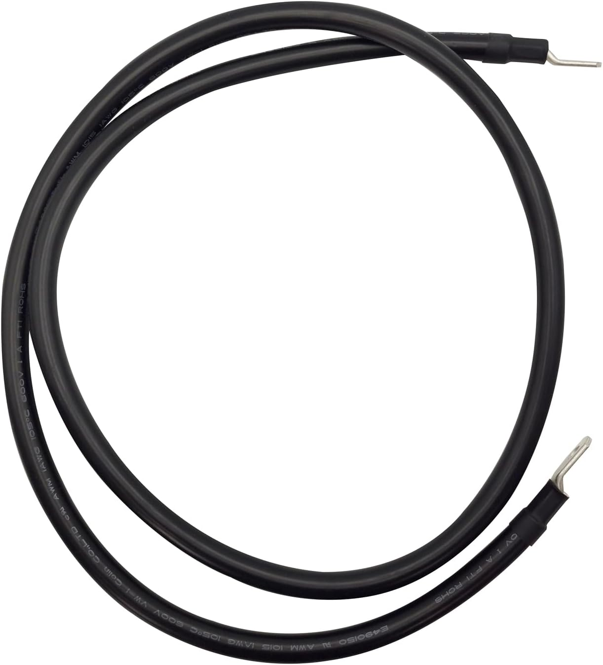 1.5M 1AWG Connector Cable Power Wire Black M8 Lug on Both Ends Superior Corrosion Resistance Inverter Car RV Marine