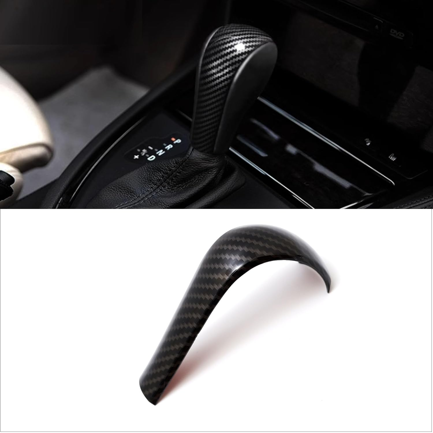 GDR Soft Carbon Fiber Car Control Gear Box Shift Knob Panel Frame Cover Sticker Interior Trim Replacement for BMW E90 E92 E93 3 Series 2005-2012 318I 320I 325I 330I 335I