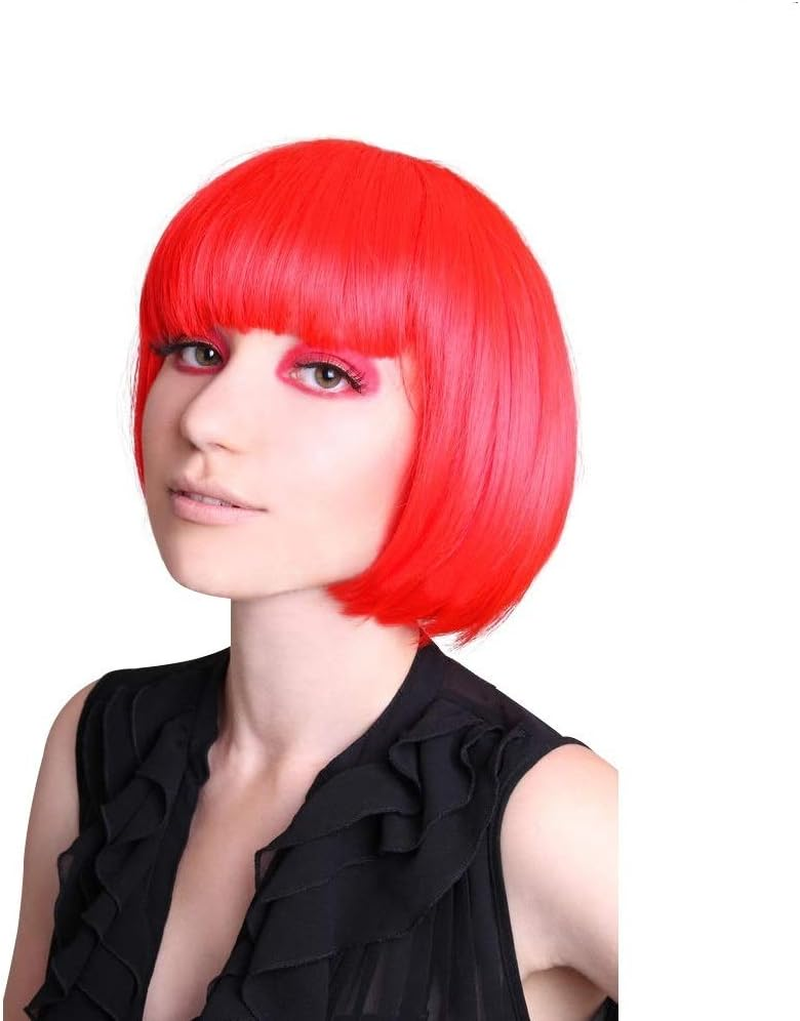 Short Straight Bob Hair Wigs 10" Natural Black Synthetic Party Costume Wig