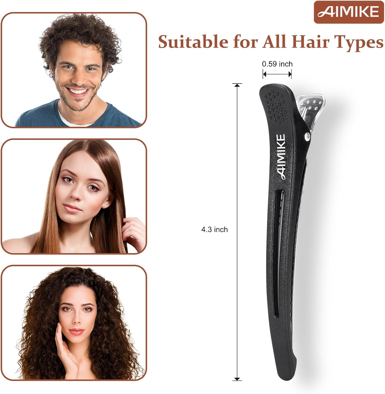 AIMIKE 12 Pack Hair Clips for Styling and Sectioning - Non-Slip with Silicone Band, No-Trace for Thick and Thin Hair - Professional Salon image number 3