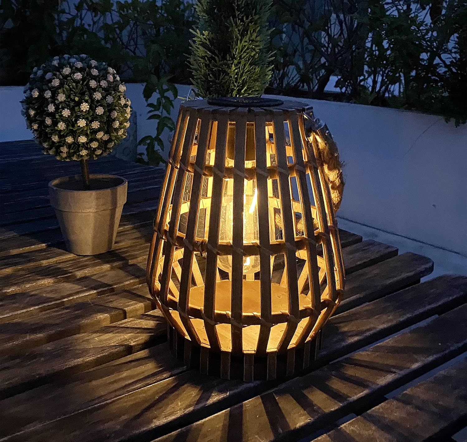 Pearlstar Solar Lanterns for Outdoors, Hanging Bamboo Solar Light, Waterproof, Solar Lights for Outdoor Garden Decoration, Balcony, Patio, Courtyard image number 1