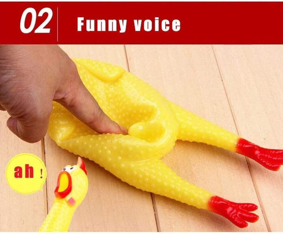 Leona Co Squeeze Rubber Chicken, Yellow Screaming Chicken Dog Toys, Squawking Chicken Toys, Rubber Squeaky Chicken Toys for Dogs, Prank Novelty Toy 30Cm X 7Cm X 7Cm image number 5