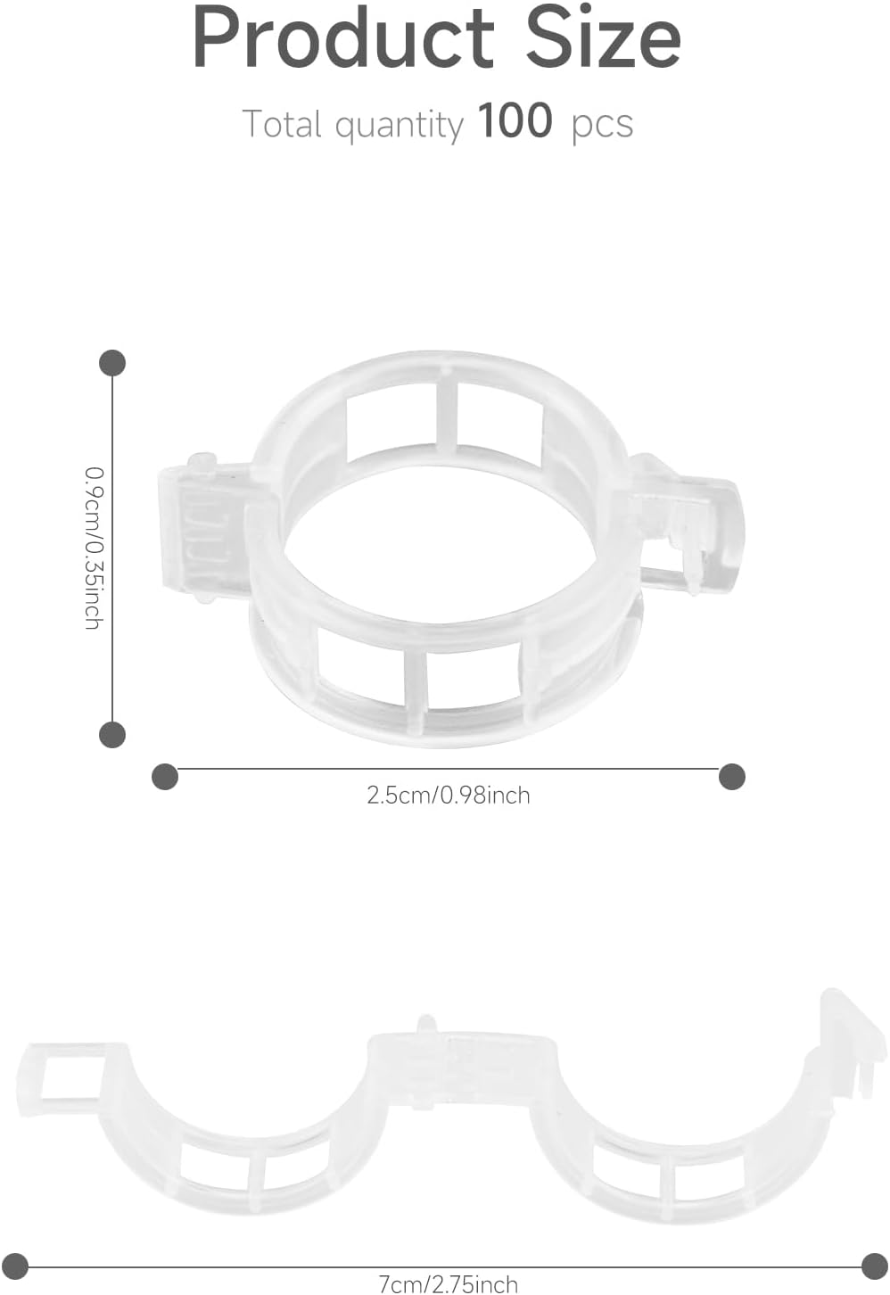 LMXMGRG Plastic Plant Clips Set,Plant Support Clips 100Pcs,2024 Upgrade Plant Vine Clips for Climbing Plants,Tomato,Plant Trellis Clips for Outdoor Makes Plants Healthier