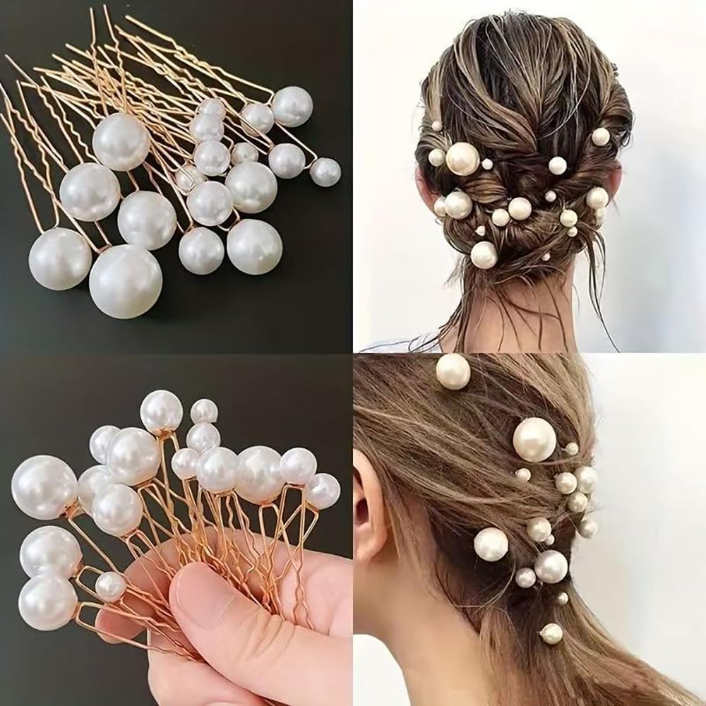 Pack of 36 Wedding Pearls Hair Pins U-Shaped Hair Accessories Bridal Pearls Hair Pins Hair Accessories for Wedding Prom Party Girls Women