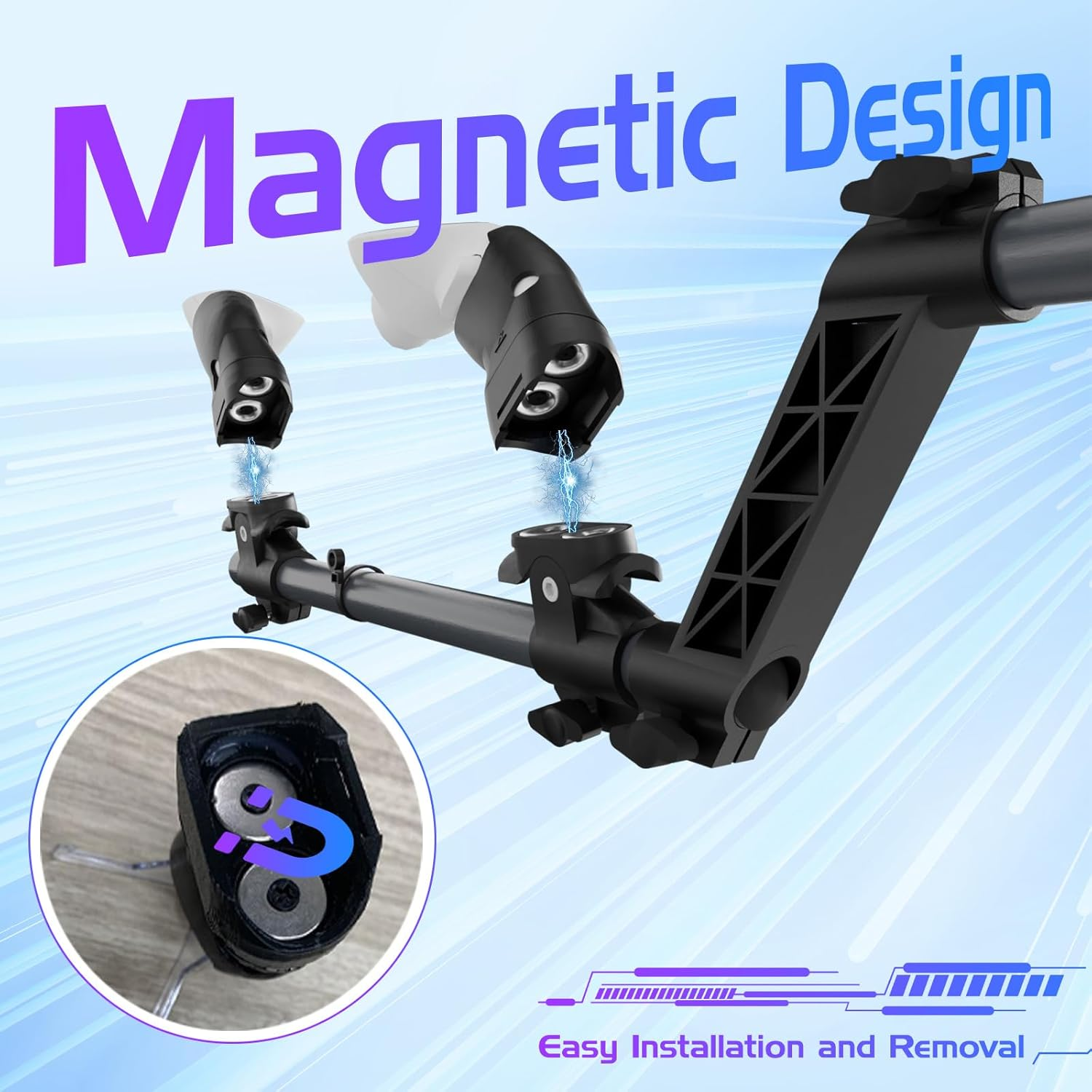 Magnetic VR Gun Stock for Quest 3/3S, Rifle Grip VR Stock Controller Accessories Compatible with Metaquest 3, Lightweight & Quick Removable Quest3S Control Magnetic Gunstock Adapter (Black) image number 5