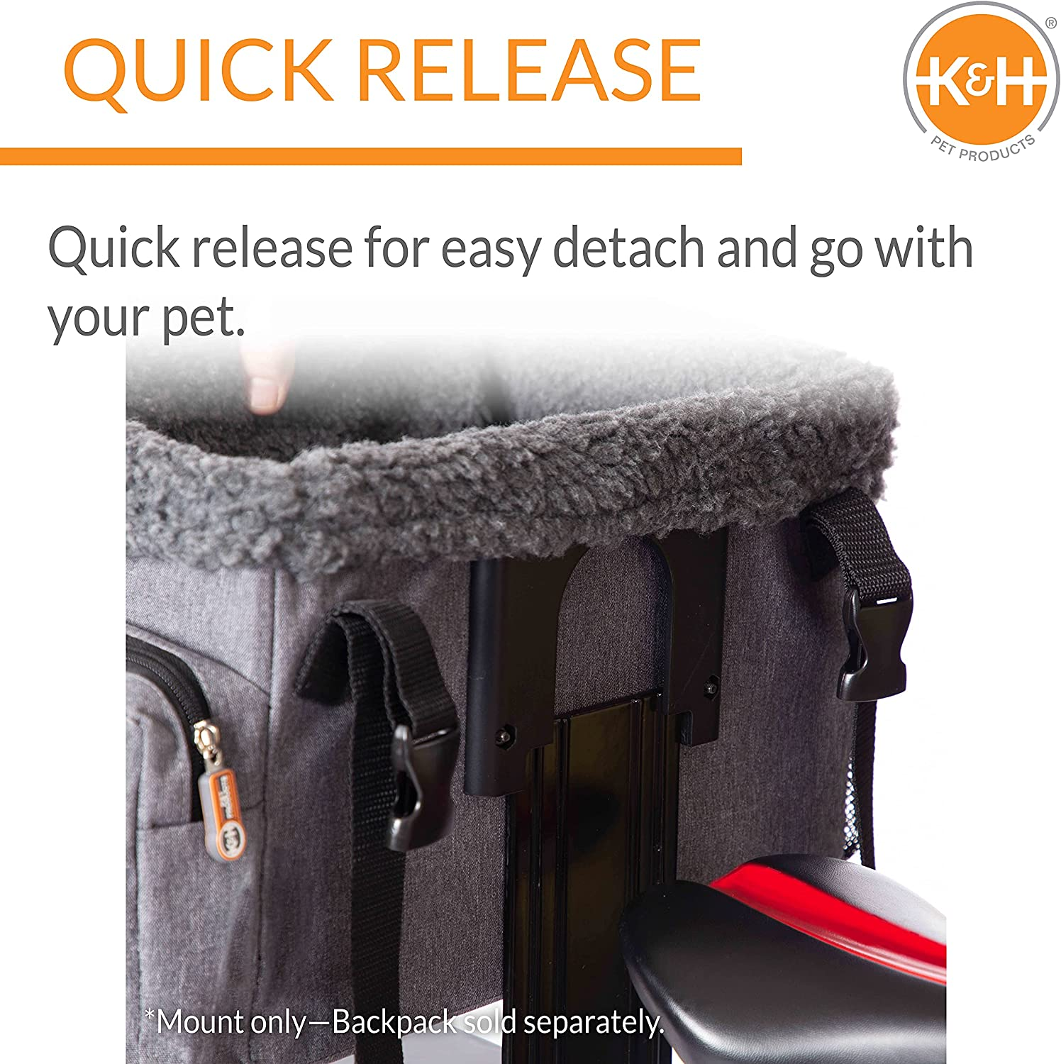 K&H Pet Products Universal Rear Bike Mount for Travel Bike Basket & Backpack Black Universal Fit image number 1