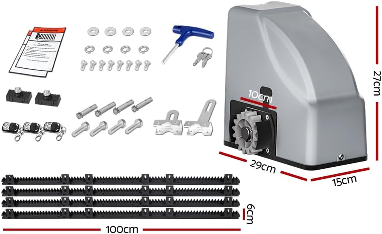 Electric Sliding Gate Opener 800KG Auto Keypad Hardware Remote 4M