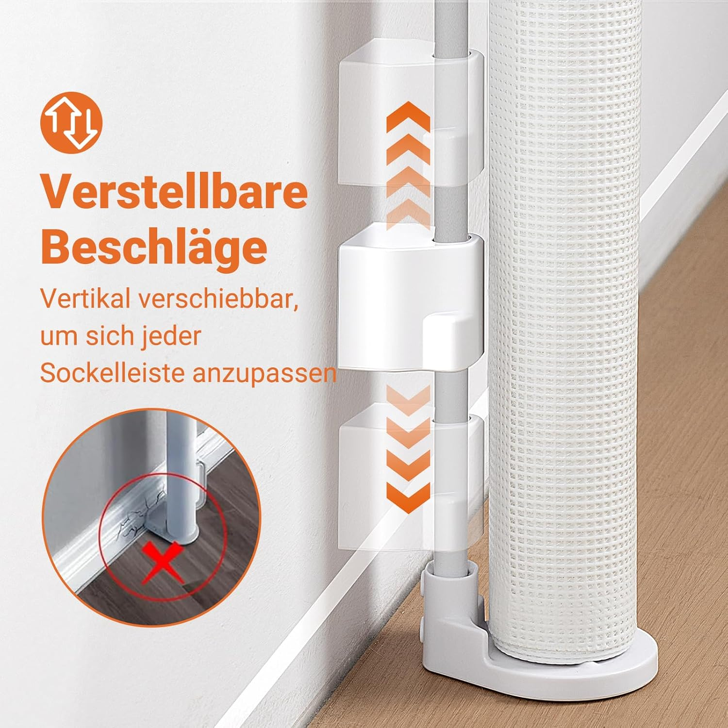 Ycozy 150Cm Retractable Baby Gate for Pet Child with Reinforced Bar Design to Prevent Crawling through 86Cm Tall Mesh Dog Safety Gate for Stairs Doorways Indoor image number 5